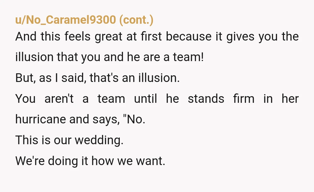 u/Serious-Wish4868 NTA ... like other comments, ur real issue is ur fiancé. he need to stand up to his mom and back you up and MIL has ZERO say in...