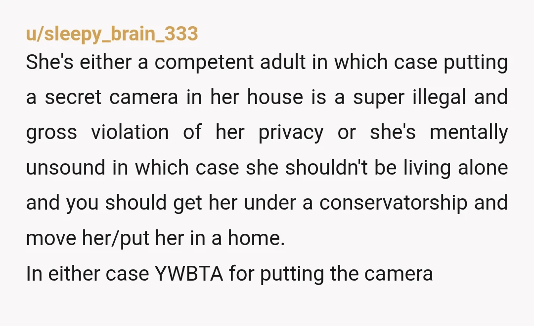 u/Pristine_Nectarine19
If you’re on good terms with her, then ask her.
Otherwise no.
Who is taking care of her bills and affairs? 