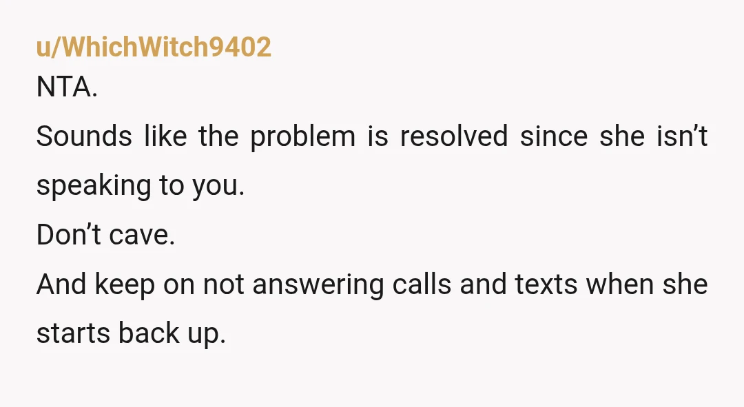 u/BulbasaurRanch
I hope you learned not to tell her when you’re travelling again.
NTA
