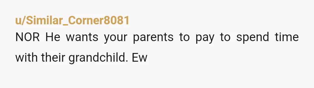 u/Top_Seaworthiness_96
It sounds like access to your child is for sale. You are underreacting.