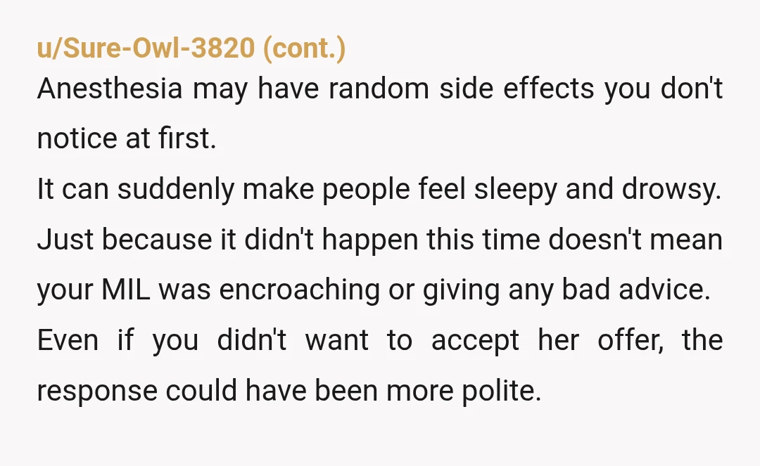u/StickiestCouch Mega YTA. Of course you didn’t receive a response back. Your MIL was offering help to both of you in a time of need for your mom - and...
