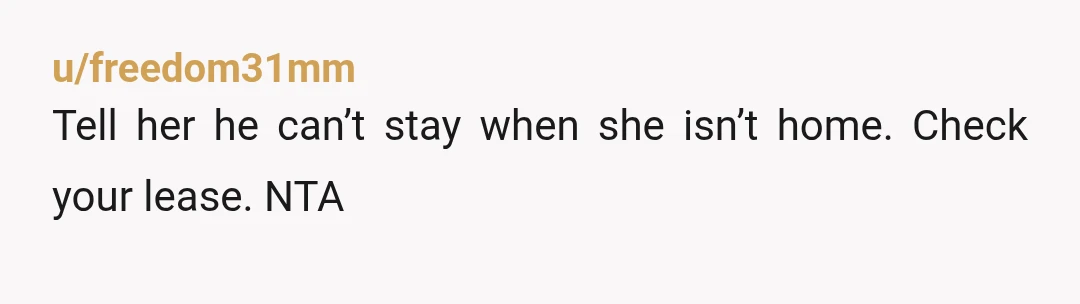 u/Playful_Back5670 NTA. Guests visit. Roommates live there. Five nights a week plus showers laundry groceries and working from home is not a guest anymore. You did not agree to split...