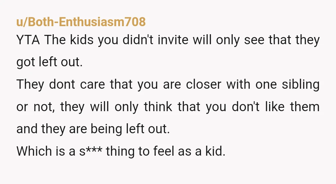 u/Guilty_Following8394
YTA.
Obviously, it's your wedding so your rules but that doesn't absolve you of being an AH for having a rule and then disregarding it for certain people.