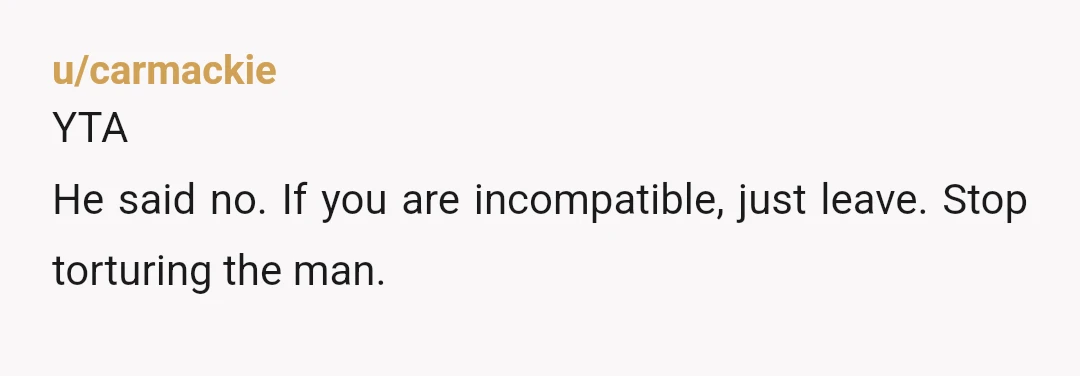 u/lianavan
It's not perfect for him.
Can you really not understand why some people aren't into open relationships?