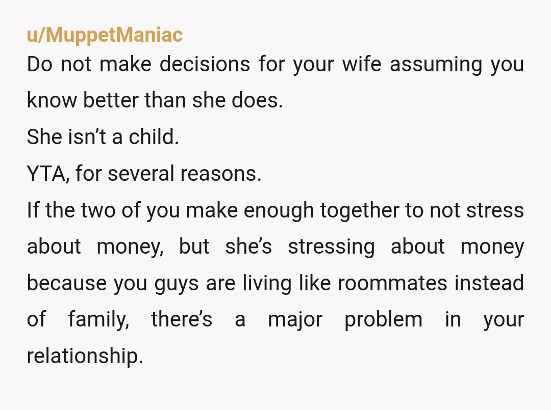 u/penelope_pig YTA. You lied by omission. Furthermore, why are you not splitting costs proportionally to your income? It seems to me like this was a convenient way for you to...
