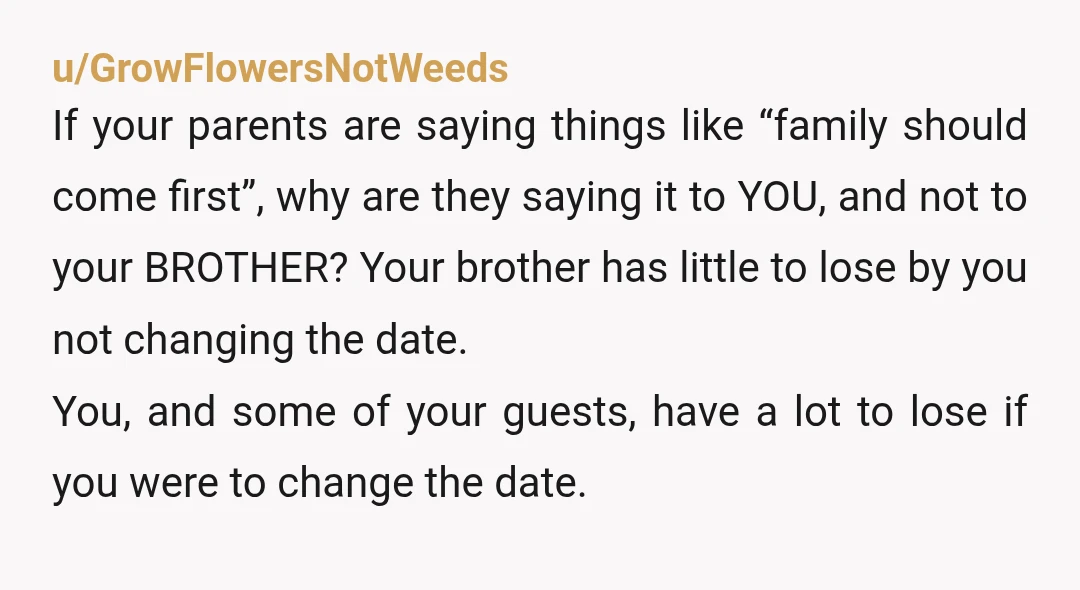 u/crackerfactorywheel
NTA.
The timing sucks but as you said, your wedding has been in the works for over a year sad you’re being pretty understanding.