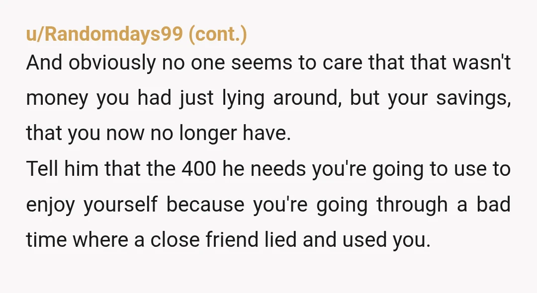 u/Mammoth-Ad6145 “Some of our mates think I should help because hes obviously in a bad place and could end up sleeping on someones sofa. Others think he brought it on...