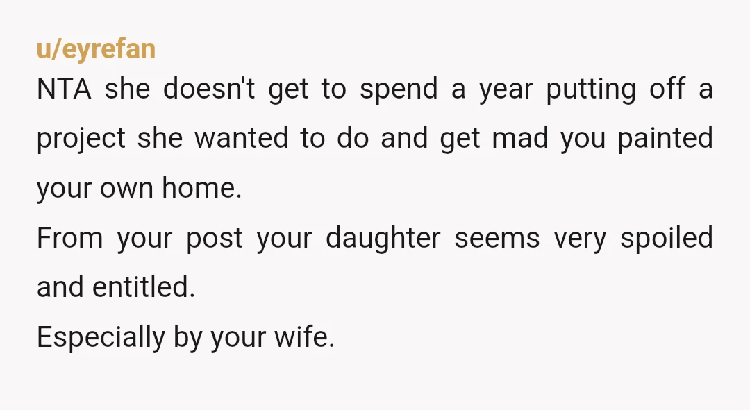 u/Illustrious-Horse276 NTA. If she wanted to do it, she should have done it. Let her stew alone. When she is ready, have a conversation about it. In the end, it...