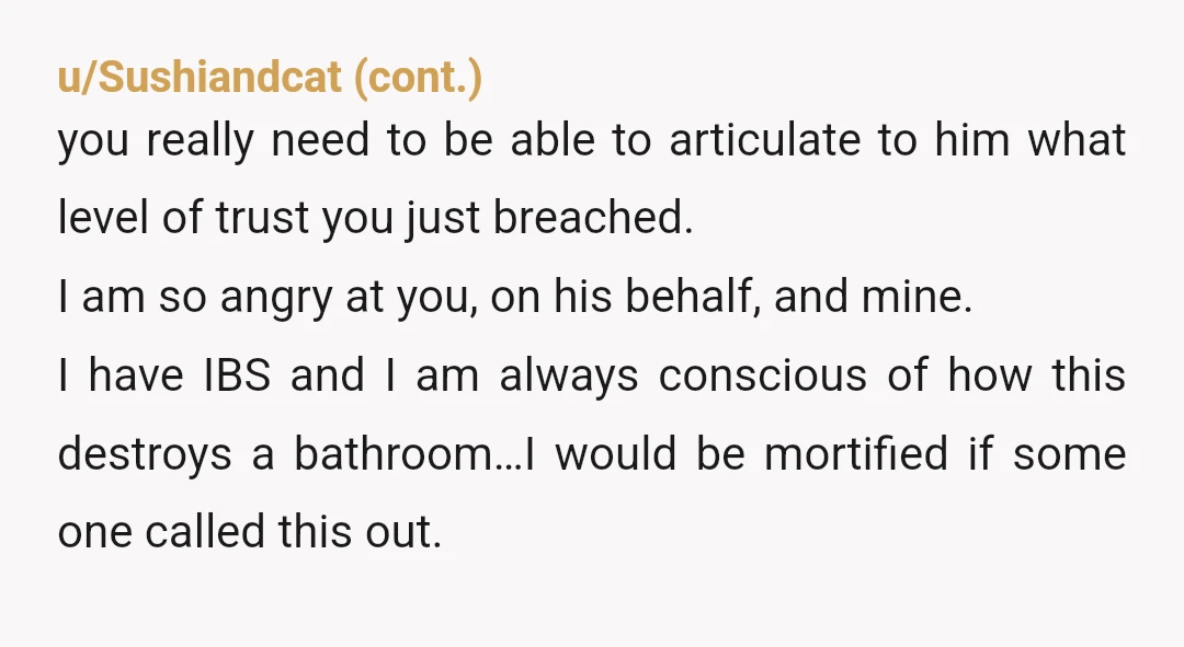 u/Smegging_Gimboid
So, to make him less embarrassed about bodily functions, you shamed him for those bodily functions in front of your parents? Weird choice.
YTA.