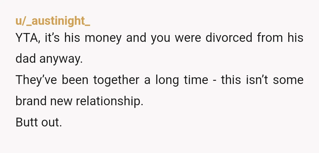 u/BillieDusk YTA. A repair for the household sounds like a sound investment of the funds; it improves the house both in terms of value and quality of life. Perhaps she...