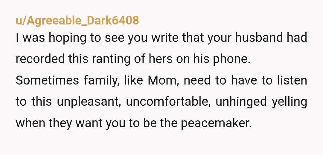 u/Familiar-Ad-1965 Parents saying “that’s just how she is” is just saying “she is narcissistic and needy, but we let her rant etc, because we don’t want to deal with her...