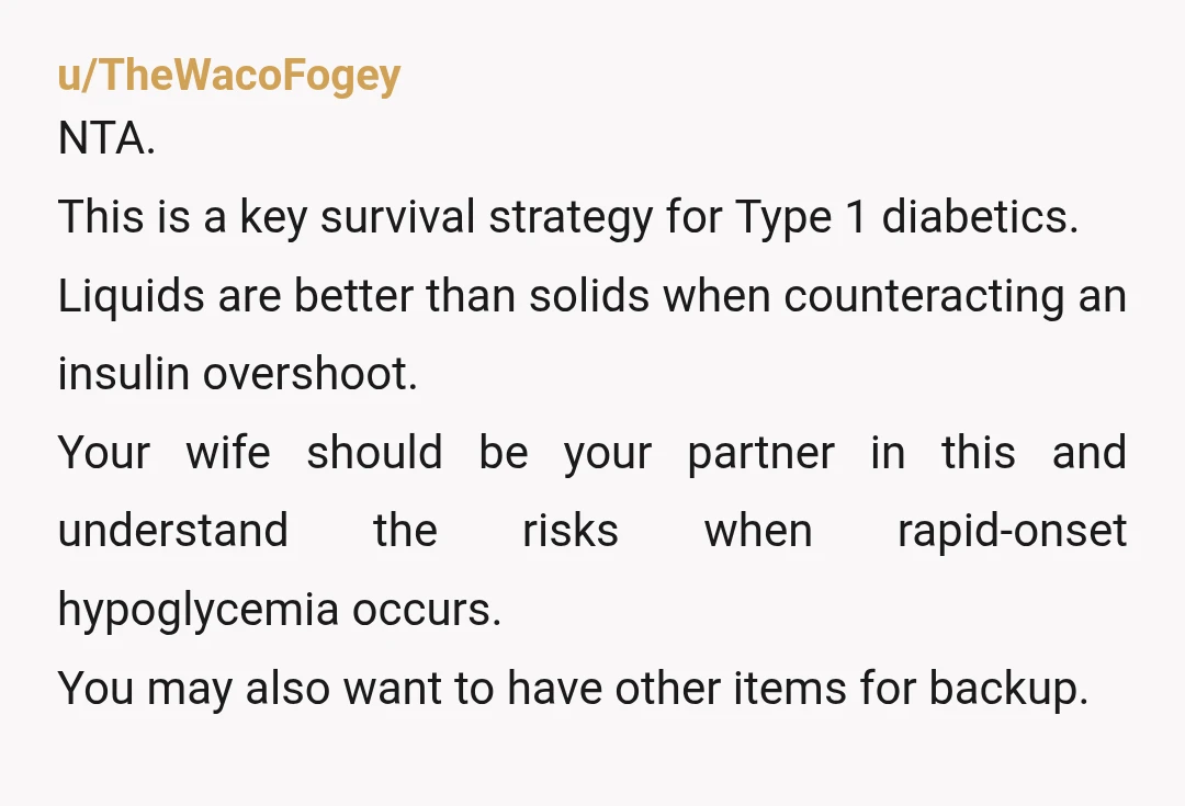 u/RedRedBettie ESH you need to have more than just one thing to help you with your blood sugar What was your plan before you found the sprite?