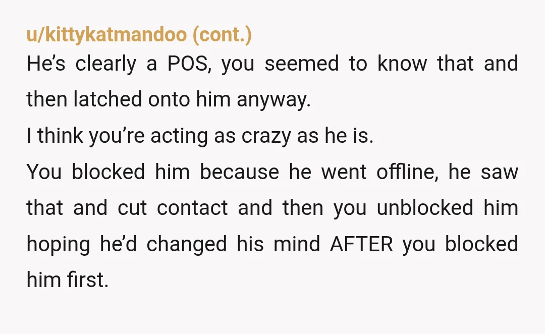 u/NotUniqueScott If this is real, I feel sorry for you. You seem to possess a "survival instinct", but then you choose to ignore it. That does not bode well for...
