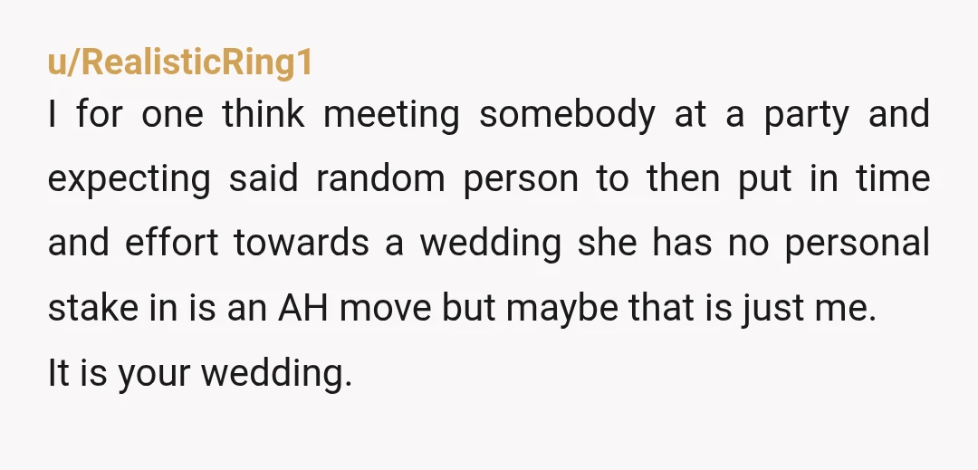 u/babydtheone NTA. It is very obvious that she needs to be in control and must be the center of attention. Trust me you saved yourselves from a lot of trouble...