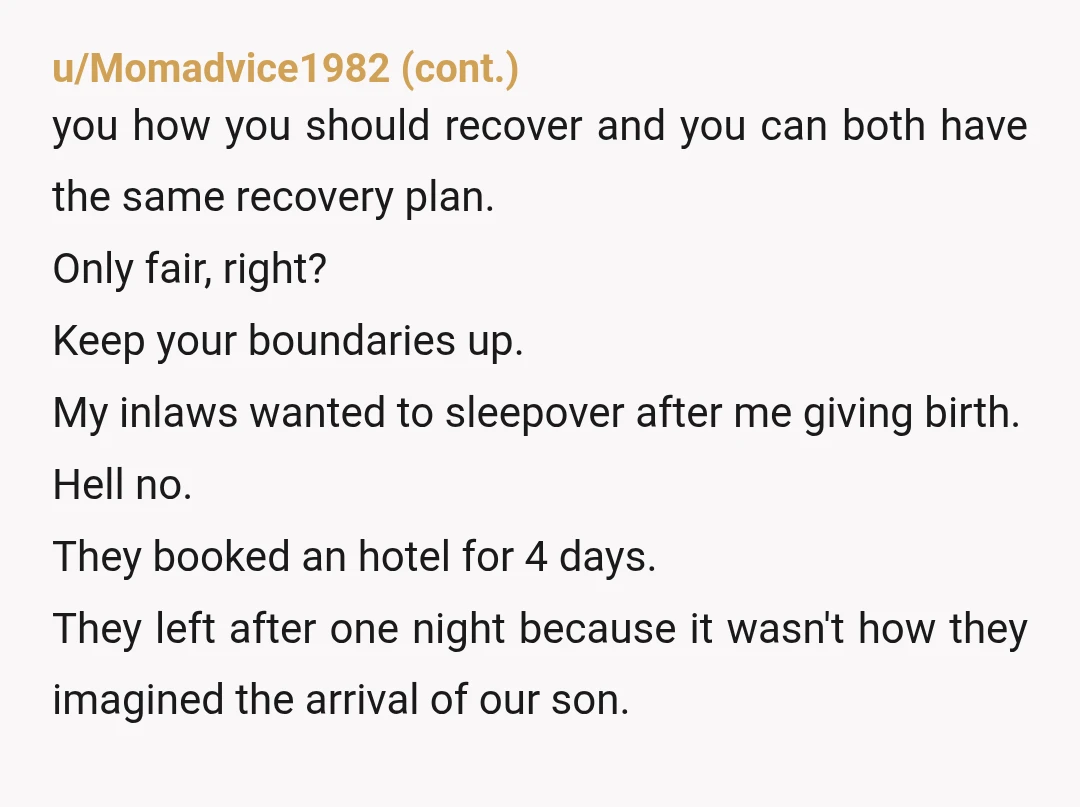 u/NYCStoryteller NTA. The rules are not the same because his mom is a drunk and will need a place to stay, and your mom lives 15 minutes away and can...