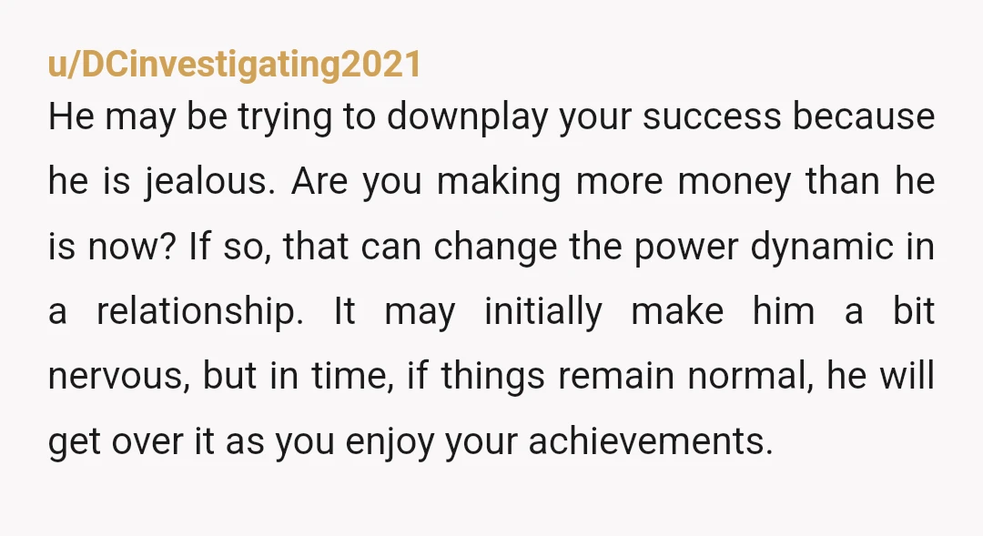 He experiences something good and I buy champagne, or make something special. He said that he doesn't ask for that. And I responded that I do it because I love...