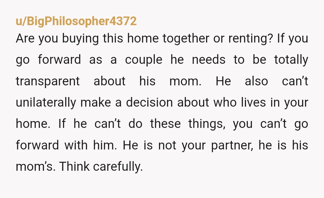 u/Hot-Net-8522 Nta Do not move in with him... Flatly tell him you are choosing your mother so you should can you deliver with her and I will find a man...