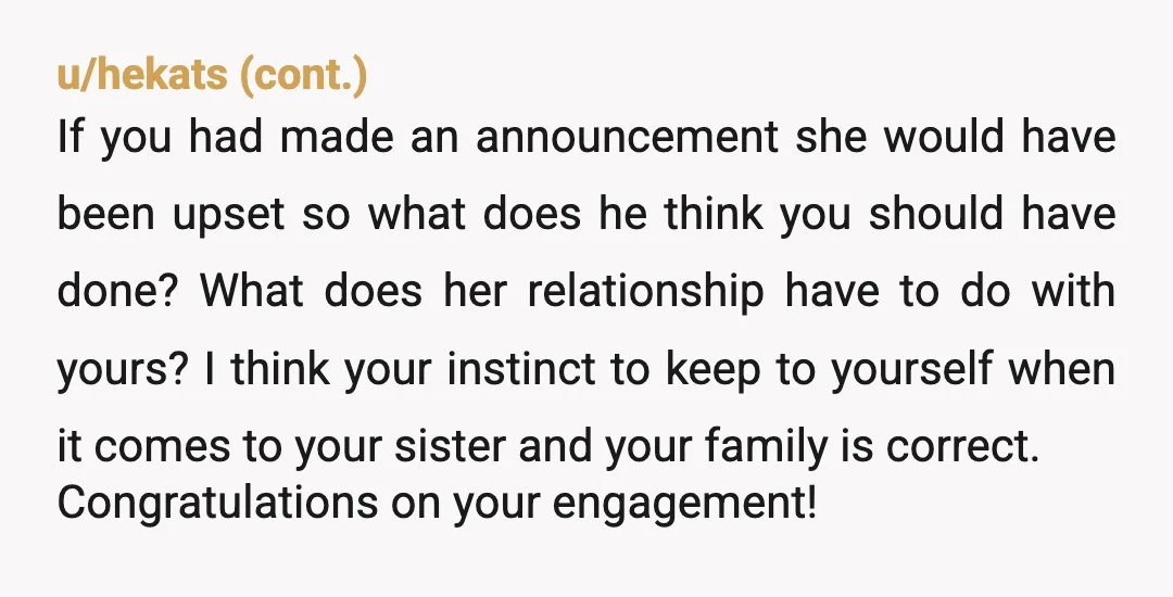 u/SweetBekki Ew. Your dad sounds like the type that will call you selfish because you wont let your sister walk down the aisle first and let her feel special at...