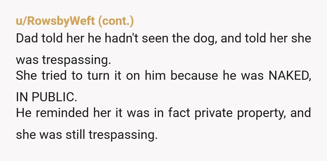 u/MissBandersnatch2U
NTA.  You were swimming after dark, taking their delicate sensibilities into account.