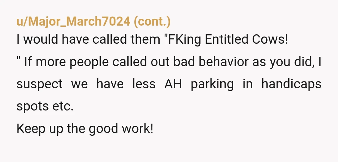 u/Ladyooh
NTA
Good for you. Too bad they didn't get towed.