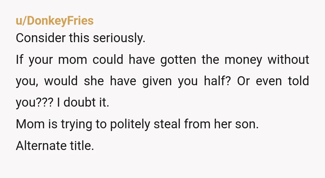 u/Substantial_Value359 No she doesn't half. Get her a $50 gift card and a thank you note and call it a day. Tell your husband to stop giving out his social...