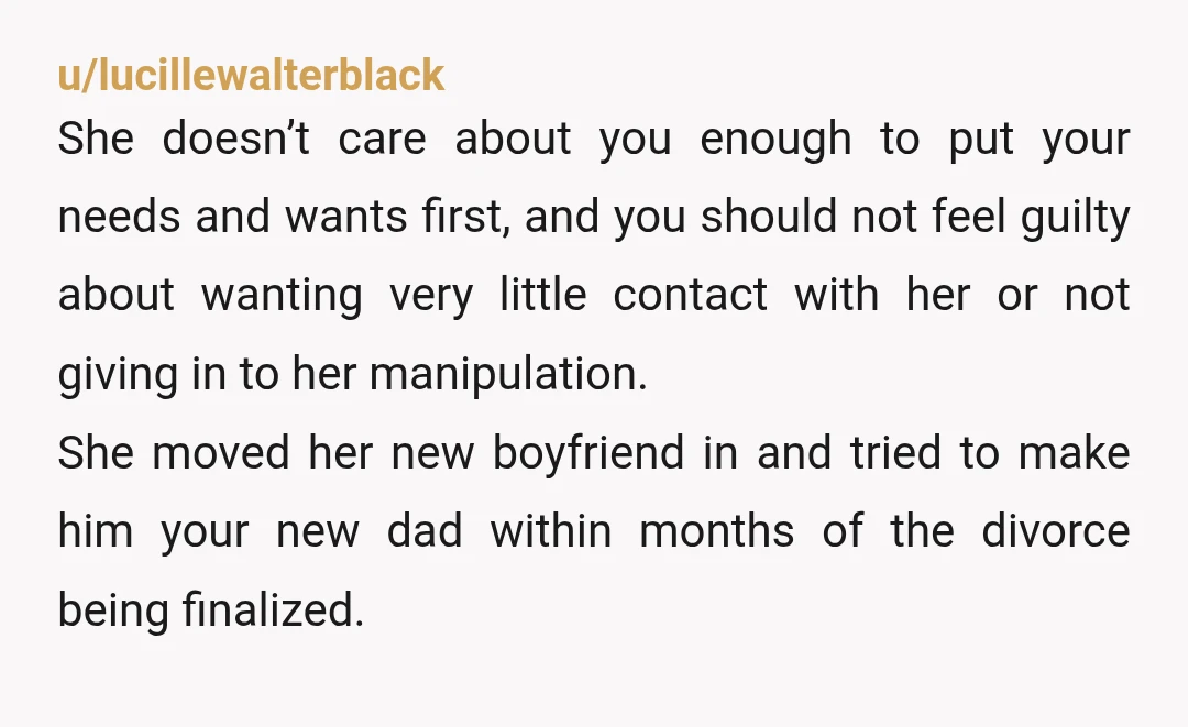 u/beachpellini I'm curious as to what Stu's take on all of this is. Like, is he also pushing just as hard as she is for you to see him like...