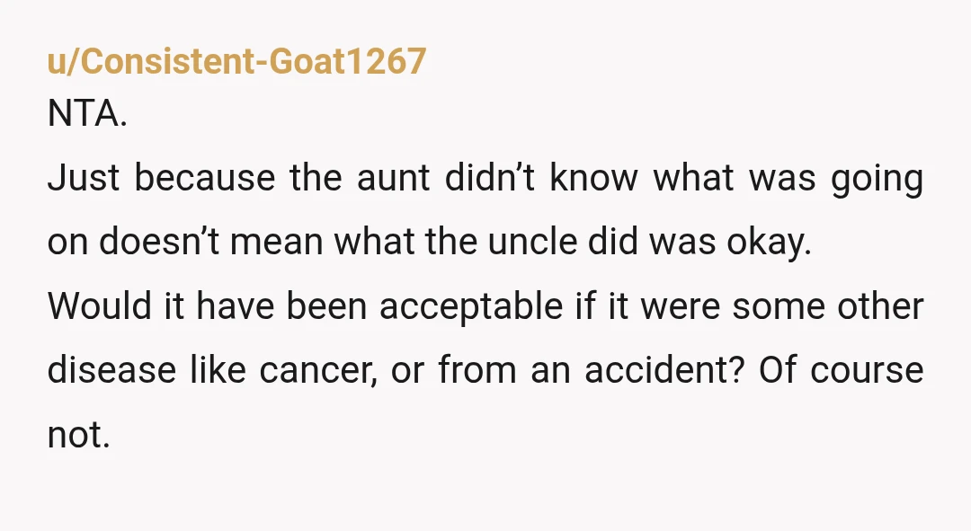u/blonde1psp You don’t uncle doesn’t really want to reconcile because he misses you guys, he wants a free babysitter for the affair partners baby. I wouldn’t have anything to do...