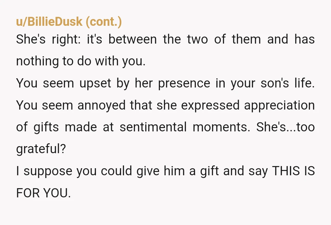 u/ConflictGullible392 YTA a bit. The key thing here is your son agrees with his wife. Using the money for a home repair seems perfectly reasonable. It’s not your money, you...