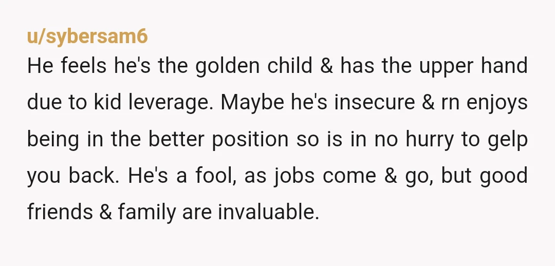 u/MrTitius
NTB. He told you who he is, believe him.