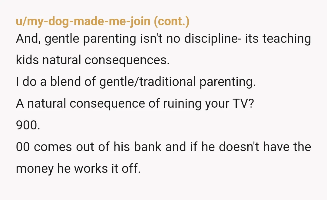 u/Mypettyface
NTA  She should be paying for your new tv and doctor’s appointments for your ear. What a brat!