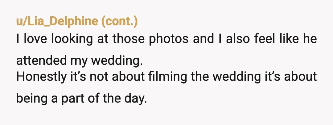 u/dancemiasma NTA. You offered to change the venue and even do a second ceremony for them. Joe said no to both. They’ll still get the full video, so his family...