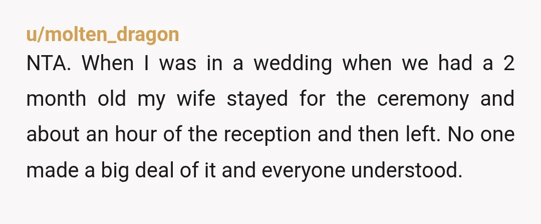 u/LdiJ46 NTA. However, your partner really should have attended the wedding without you. Traveling with two babies was just too much. Did he insist that you go or did you...
