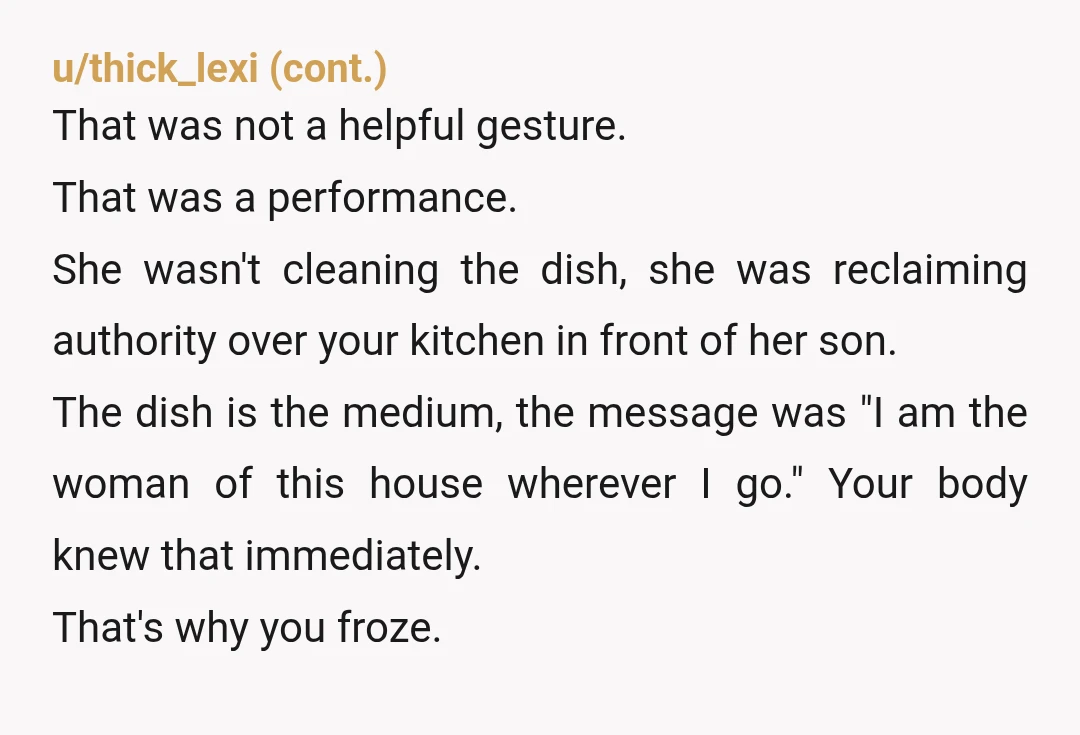 u/pepperpat64 Tell your husband it's just how you are when someone is condescending to you. If his mom gets a pass for just being how she is, you should as...