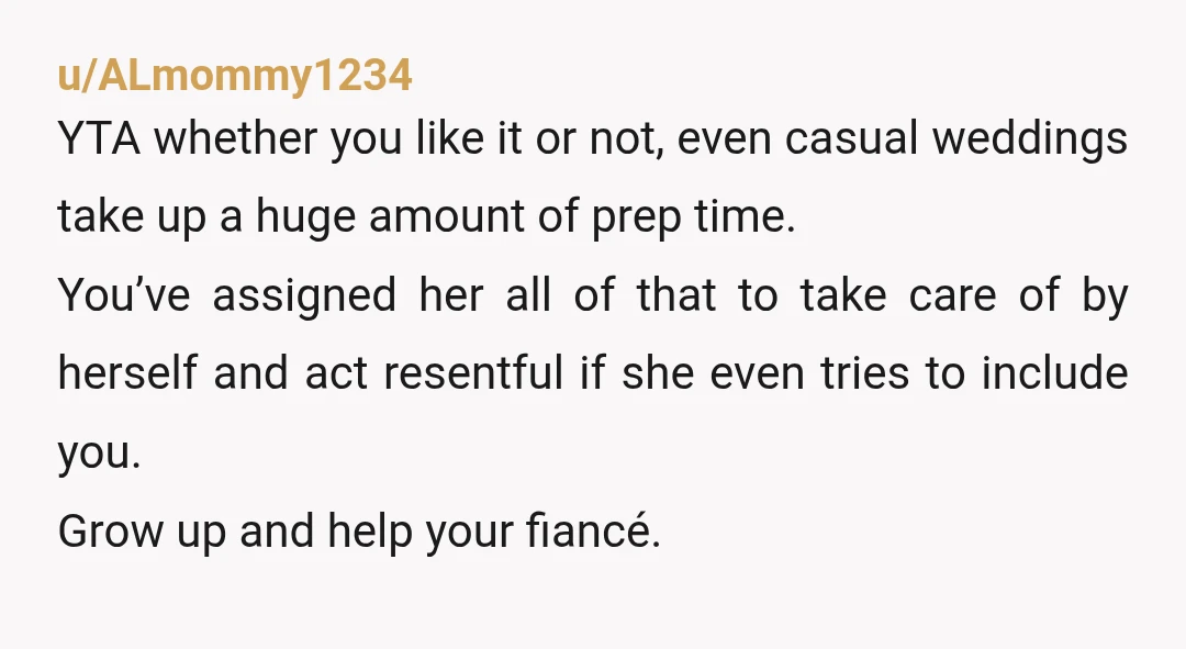 u/PathlessMaster
Dang you're so obsessed with tv shows you're getting mad your fiance is planning your once in a lifetime wedding.
You're kinda lame bro