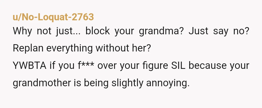 u/rpom915 I get that gma is a pain and that’s frustrating but why exactly does she need to handle all the games? Because she is buying gifts you don’t like?...