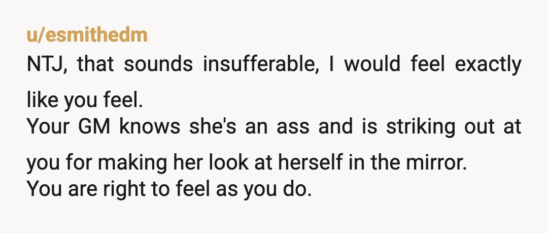 u/Humbled_Bumble
I'm a grandmother - she is the one that should have been left at home - not you