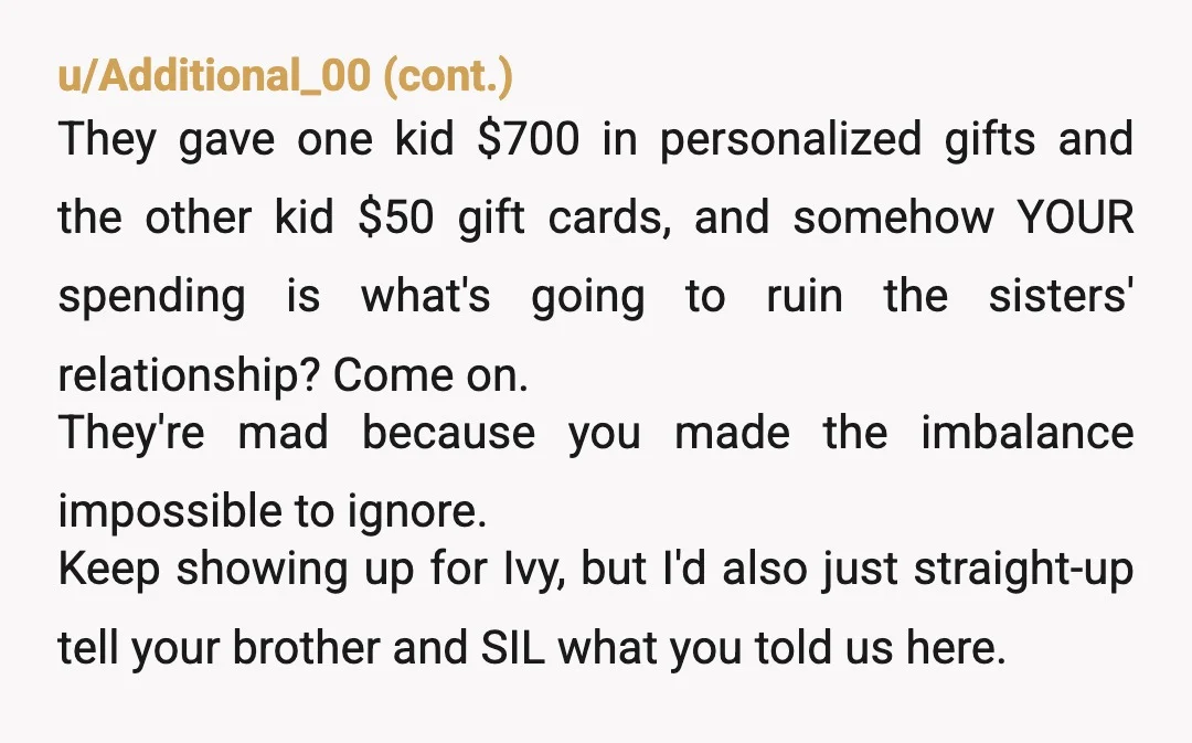 u/AngeloPappas
ESH - Both sides here seem to be actively pulling the sisters apart rather than trying to actually help.