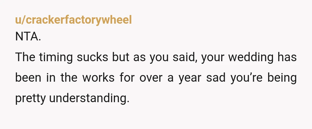 u/MoonlightWolf06 So would your brother, sister-in-law, and parents be reimbursing everyones money that they won't be getting back? If they say that would be silly of them to do then...