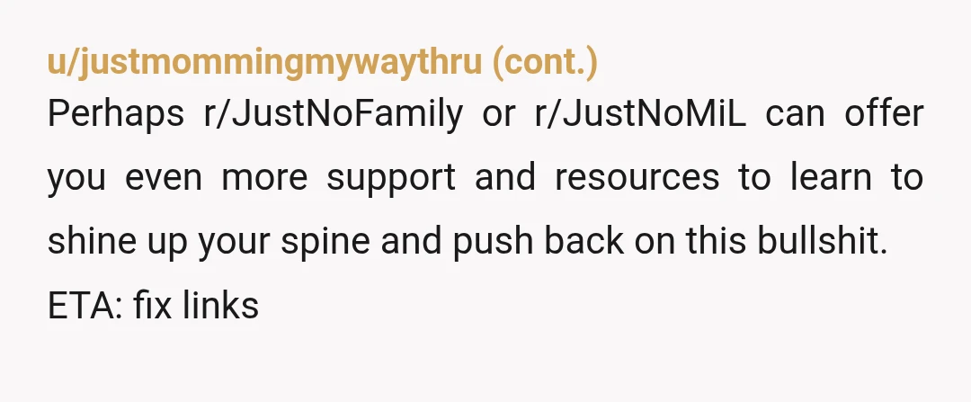 u/beautifulpeach1
NTA. Your mum is acting like a spoilt child and needs to grow up.