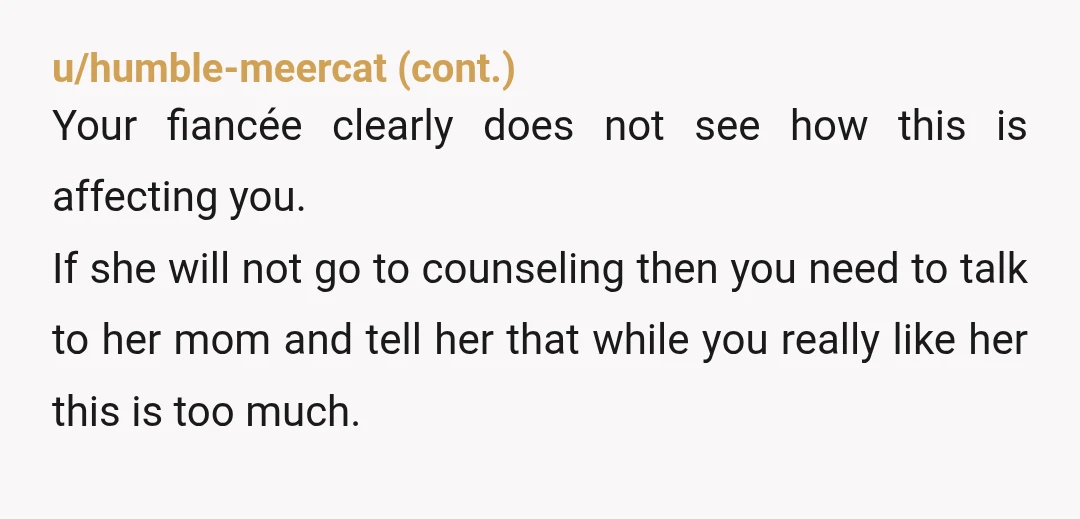 u/carlosmurphynachos Wow, your future MIL is clueless if she just opens your locked door with her fingernail and barges in!!! Who does that??? Your fiancée is the only one who...
