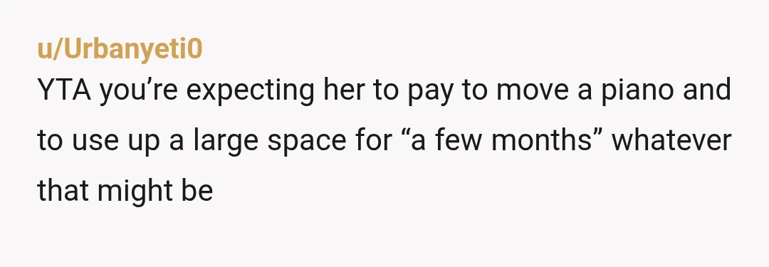 u/barbaras_bush_
Nta but if she behaves like this all the time, is her reaction really that's surprising
