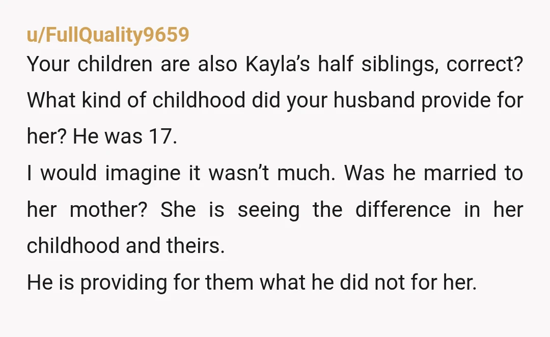 u/SacksonvilleShaguar
NTA this is a Kayla problem.
She is her kids parent not either of you.
She sounds extremely entitled tbh