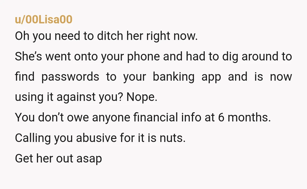 u/Heathen42
Change your passwords. Guaranteed she sent them to herself