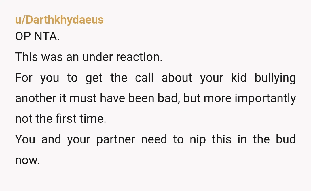 u/LadyxxTay
NTA. I have an 8 year old daughter and I call her a bully if her behavior fits it.