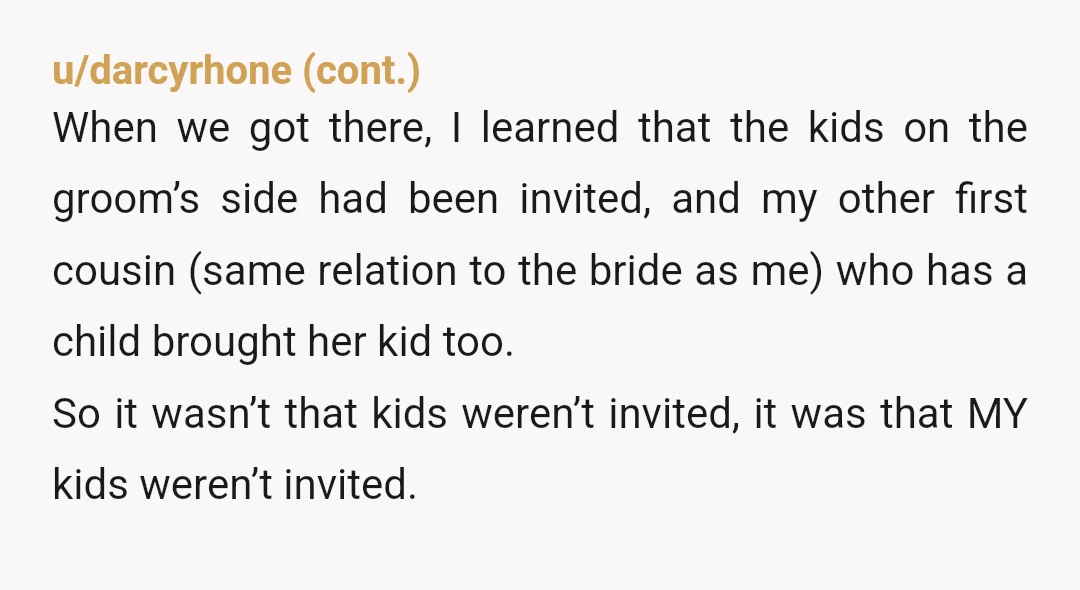 u/IOnlyReadTitles26 Its your wedding and you are allowed to invite anyone your want. But once you start to pick and choose who's allowed their kids there and who's not. Yta....