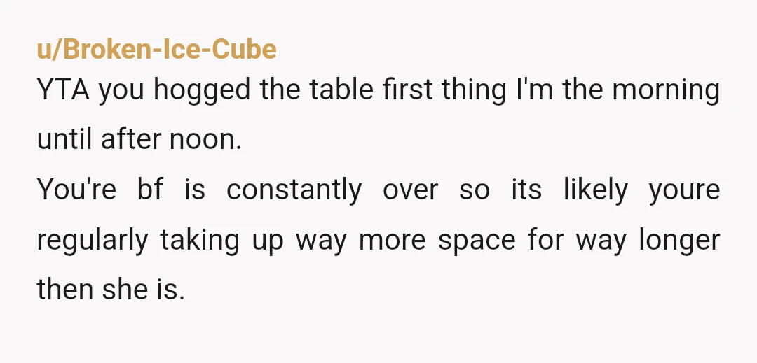 u/SwimmingCoyote
INFO
If the table fits 4 people, why couldn’t you all sit around it?