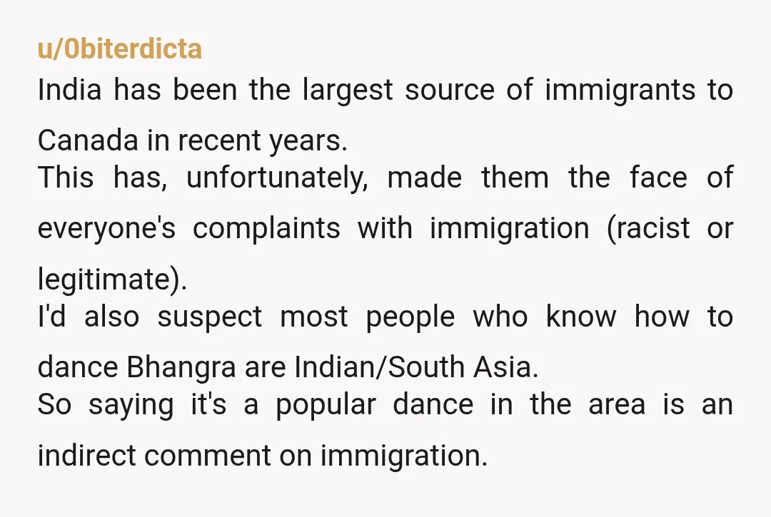 u/Brownie-0109
I guess someone would need to know who Bhangra is to judge your action