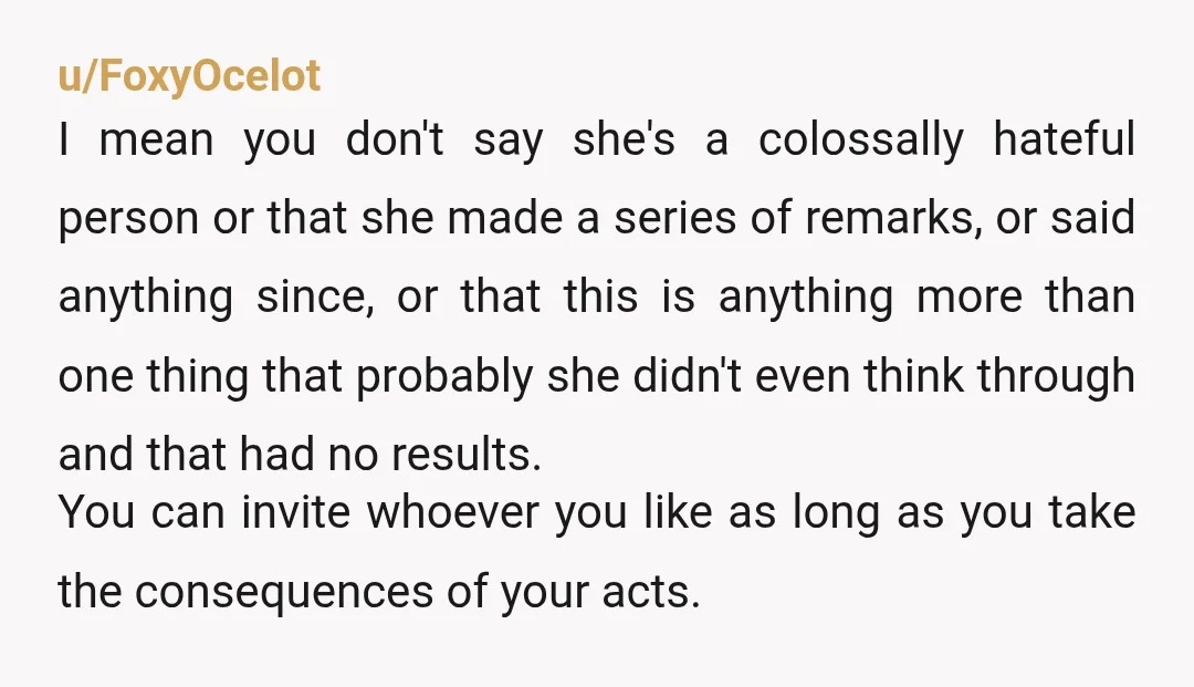u/FoxyOcelot I mean you don't say she's a colossally hateful person or that she made a series of remarks, or said anything since, or that this is anything more than...