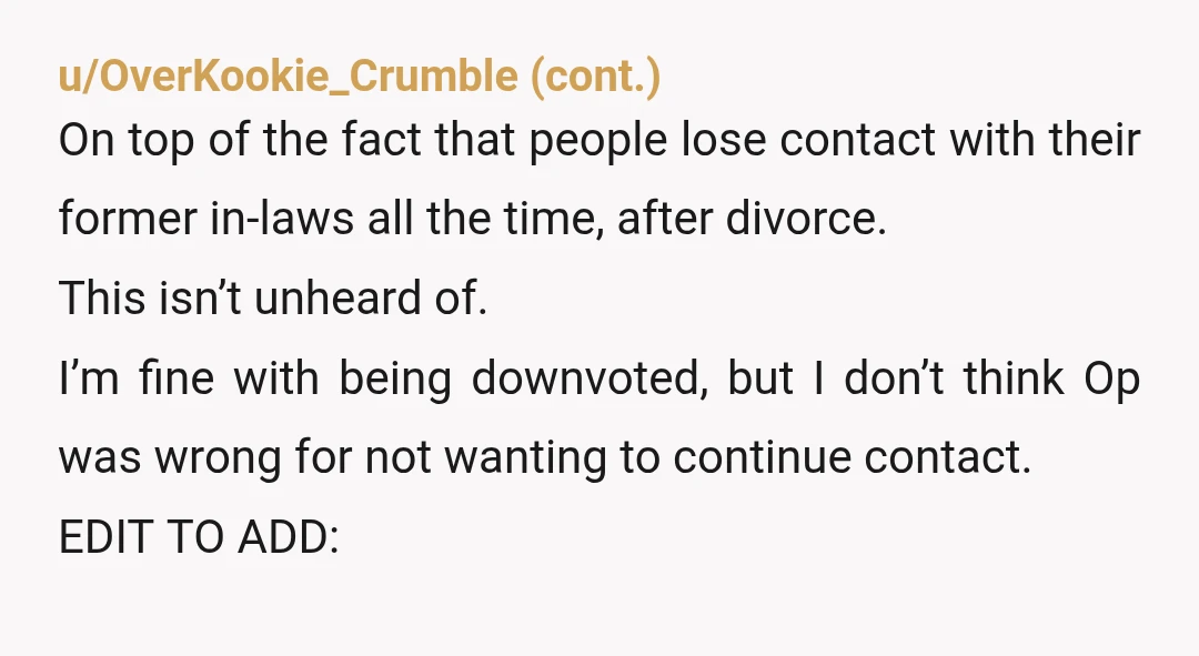 u/Silly-Bit-1944 NTA. They had a nasty divorce and all these comments are expecting you to play both sides? You're standing by your son because of course you should. If the...