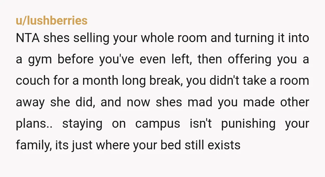 u/polly8020 Your response to her was perfect. She had plenty of time to come up with a better plan. Of course you want a real bed. Hope she hasn’t always...